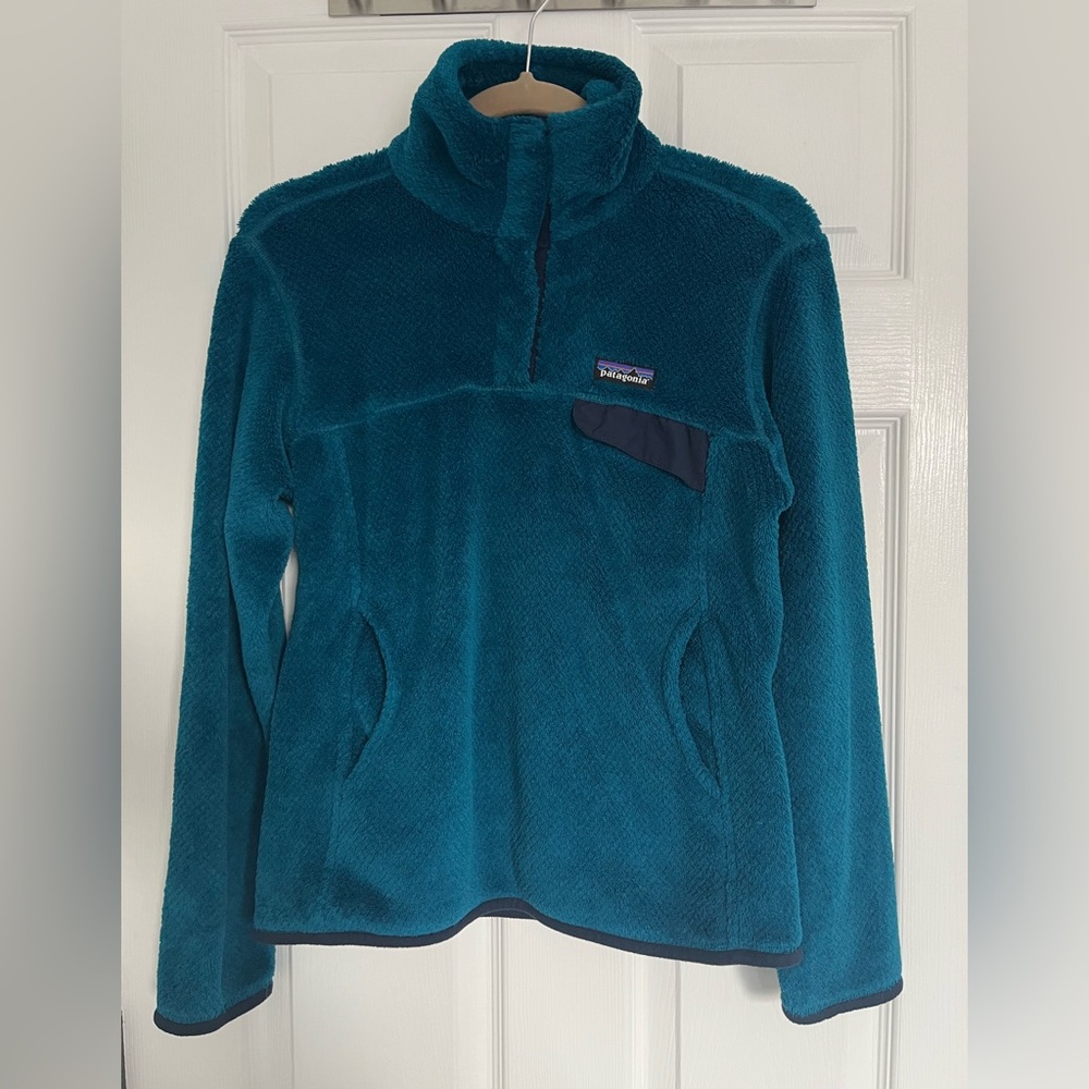 Patagonia Womens Small Re-Tool Snap T Fleece Blue Pullover Polartec Jacket